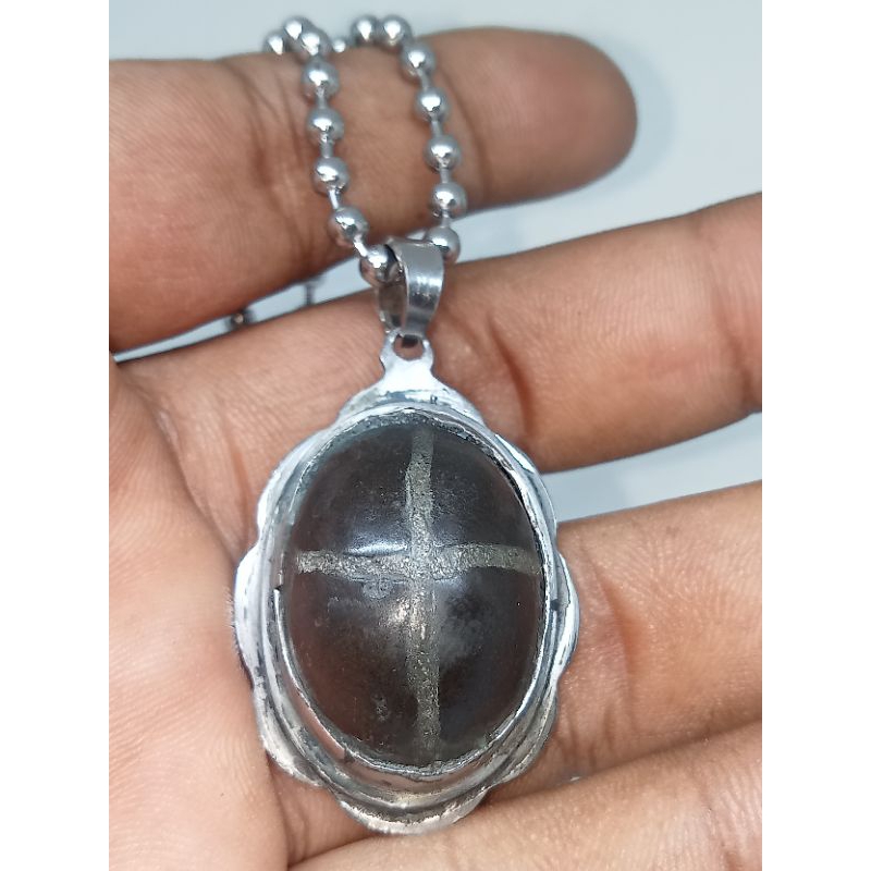 liontin batu tapak jalak asli original alam