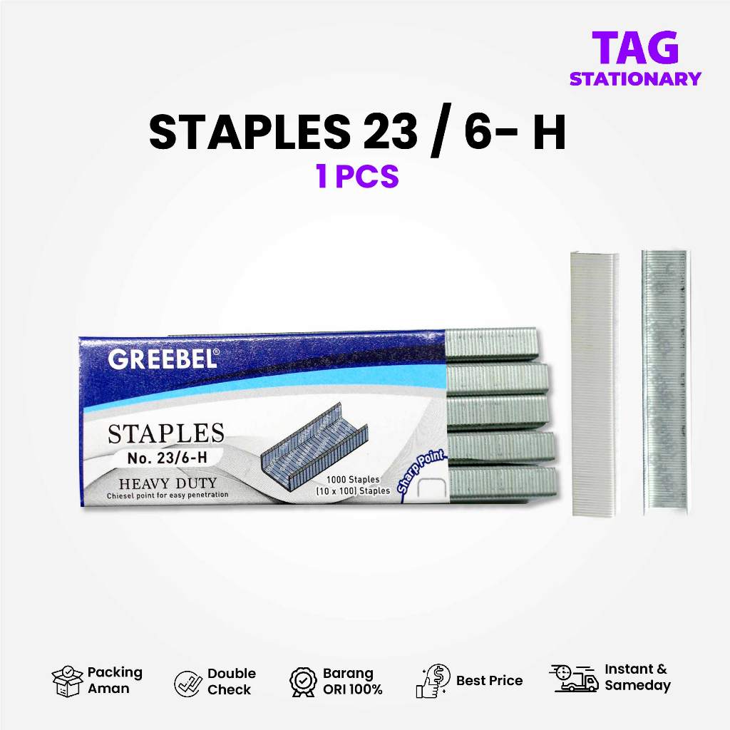 

GREEBEL STAPLES 23/6 / Isi Stapler / Isi Jepretan / Isi Staples / Timur Agung Grosir