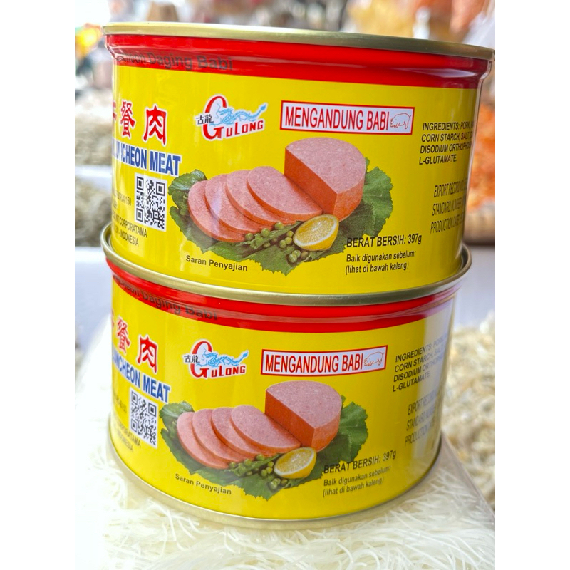 

Gulong pork Luncheon Meat (Daging B2 non halal) 397gram