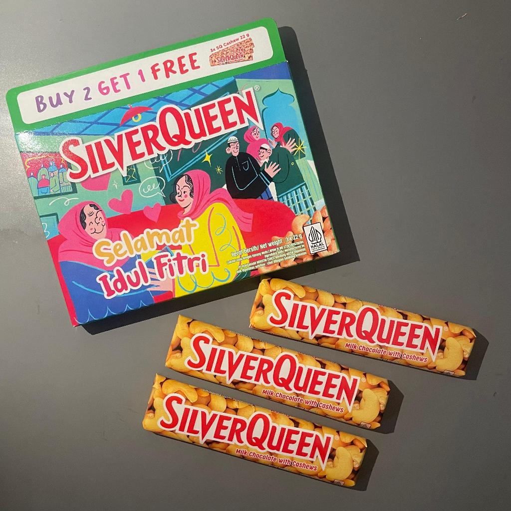 

SILVERQUEEN BUY 2 GET 1 (3x22 GRAM) 1 BUNDLE ISI 3PC EDISI LEBARAN