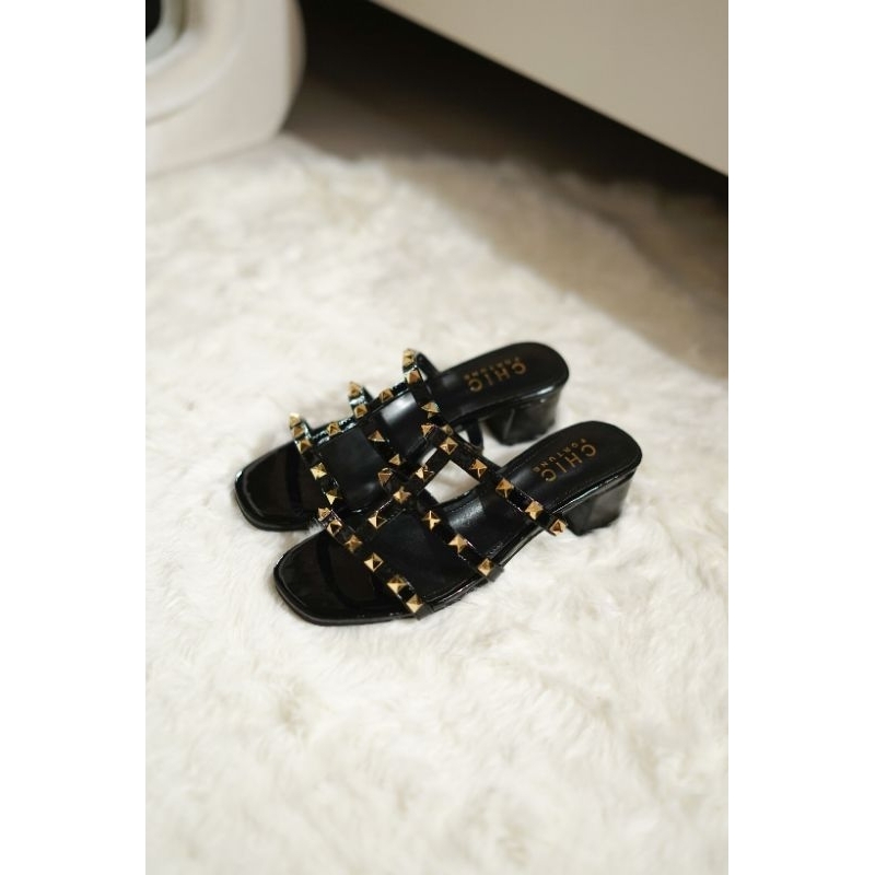 chic fortune sendal tumit tahu impor fashion wanita bss261