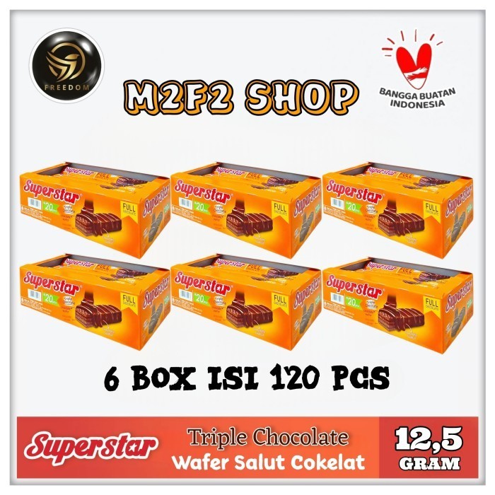 

Wafer Superstar Triple Chocolate | Cokelat - 12,5 gr (Kemasan 6 Box)