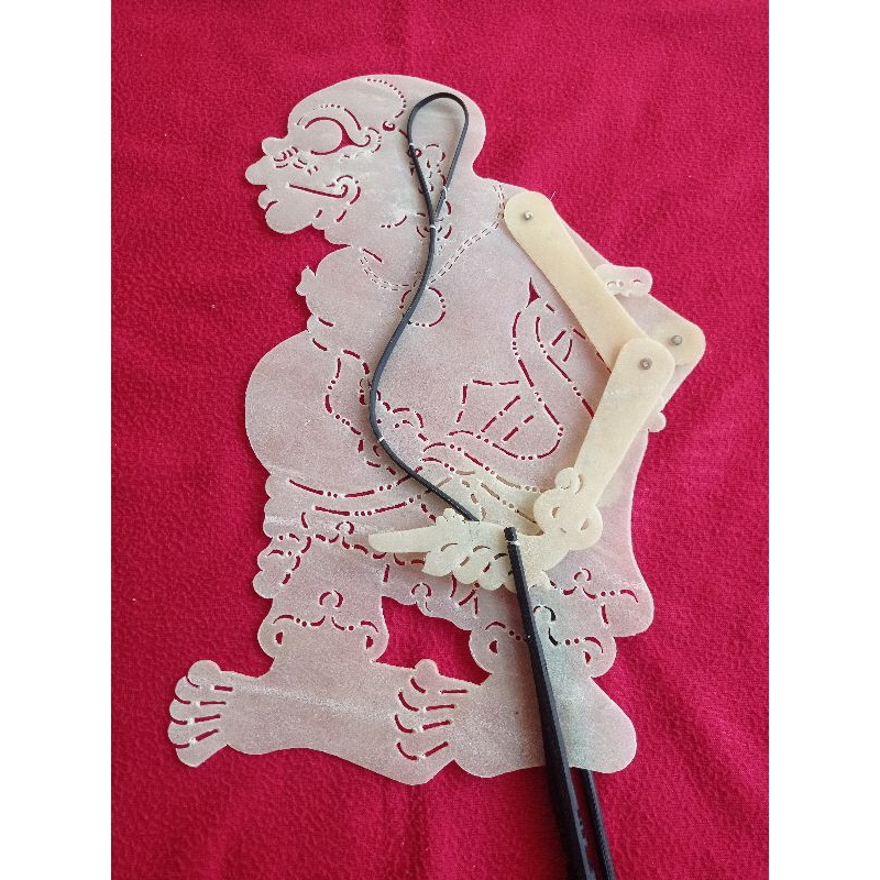 Wayang kulit asli Indonesia Tokoh Bagong Gebingan+Gapit