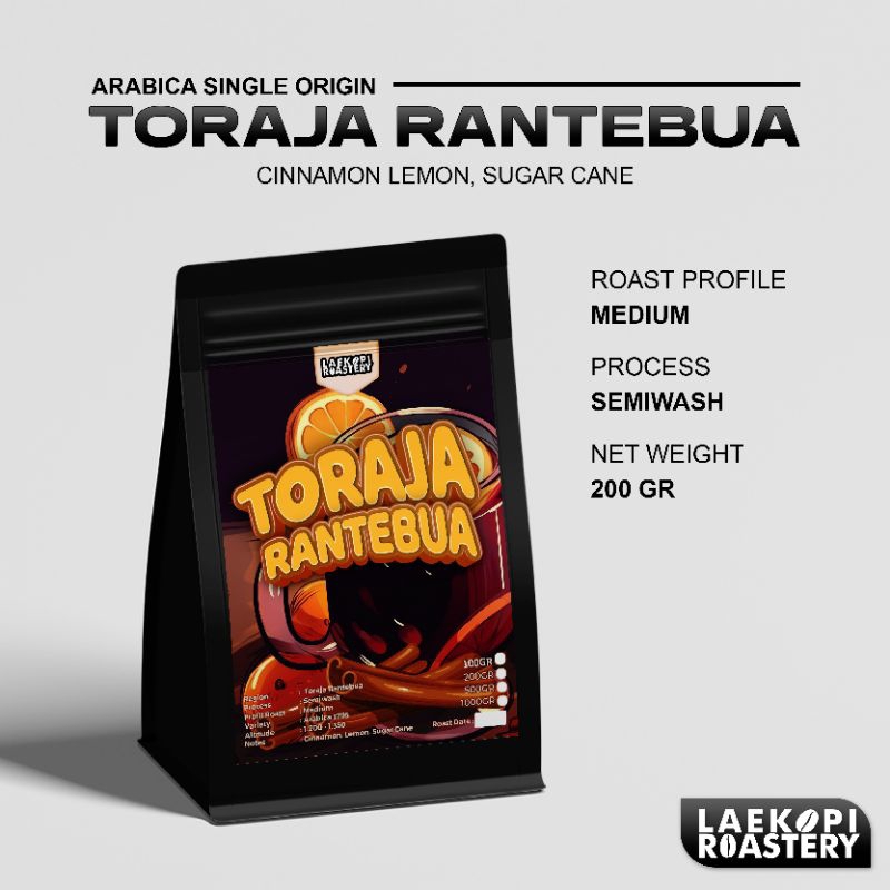 

Biji Kopi Bubuk Arabika TORAJA RANTEBUA Single Origin 200 gram