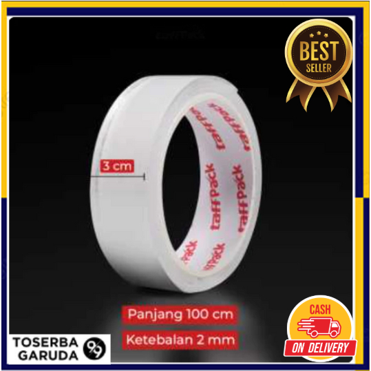 Double Tape Bening Super Nano Tape Lem Dinding Perekat Gantungan