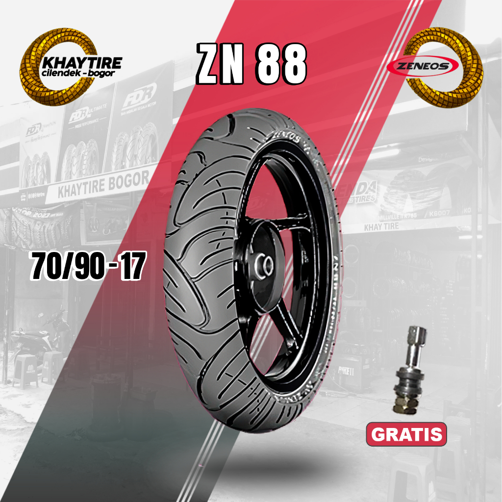 Sepasang/Satuan Ban Motor Bebek ZENEOS ZN88 Ring 17 Tubeless