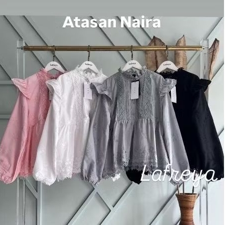 RBO Blouse Peplum Atasan Naira By Lafreya Bunga Timbul 3D premium babydoll import material