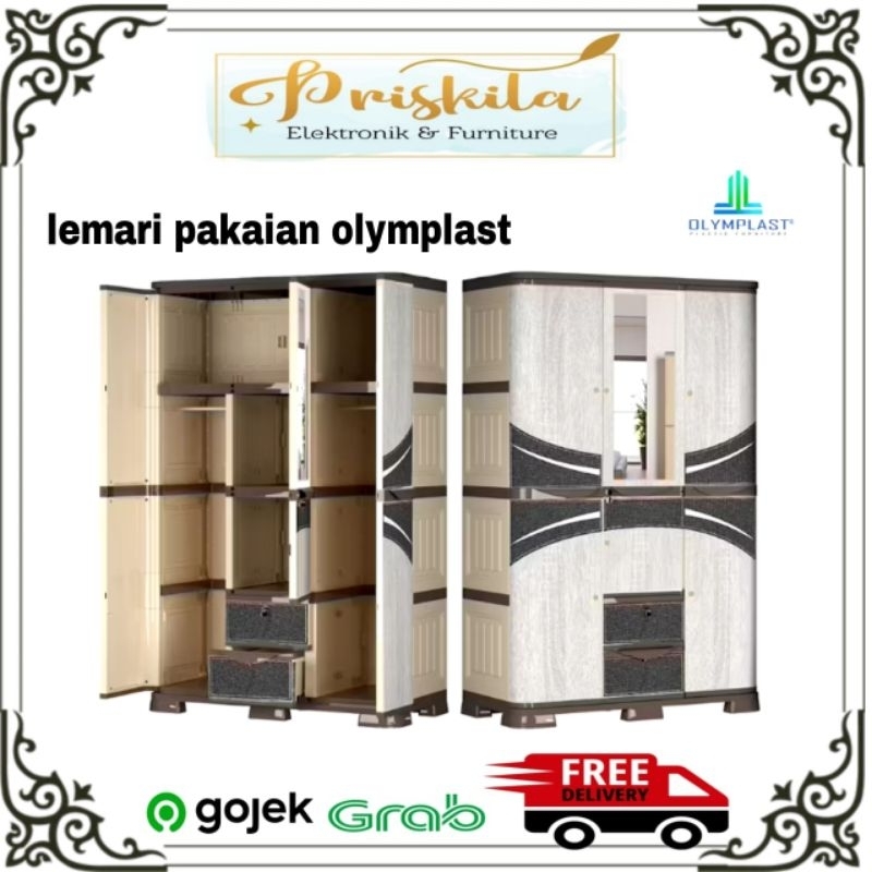 SCO-C WODD Lemari pakaian 3 pintu / lemari pakaian olymplast/ lemari plastik olymplast/ FURNITURE PA