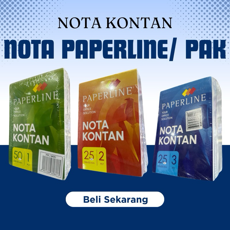 

[ PAK / ISI 10 NOTA ] NOTA KONTAN MEREK PAPERLINE / NOTA 1 PLY / NOTA 2 PLY / NOTA 3 PLY