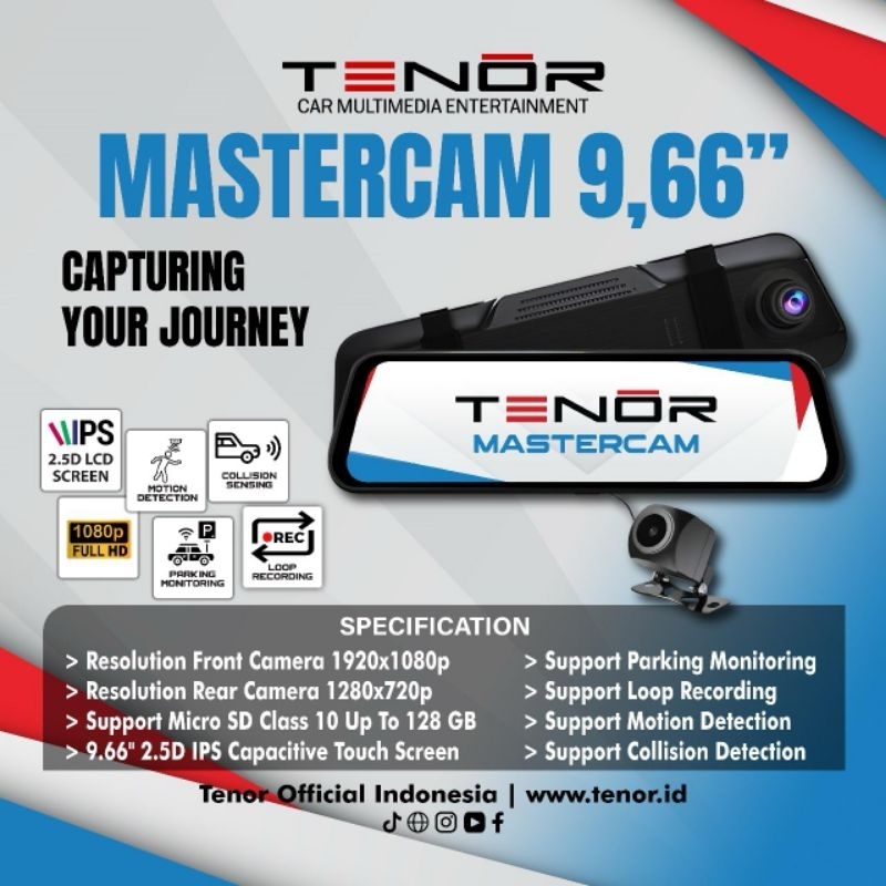 Dashcam mobil tenor dvr spion tenor mastercam 9.66"