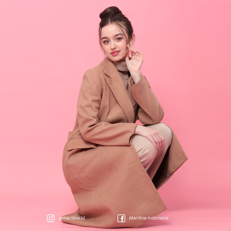 CAMEL COAT WOMEN - Wool Coat Outerwear | MARILINE PREMIUM