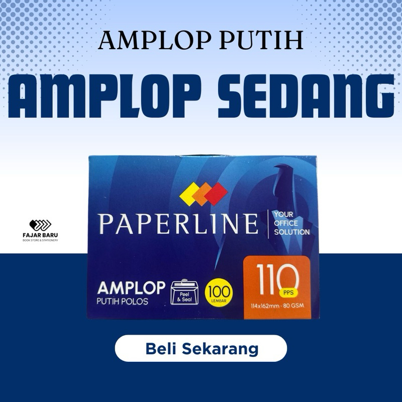 

[ KOTAK ] AMPLOP PUTIH SEDANG PAPERLINE / PLAIN ENVELOPE