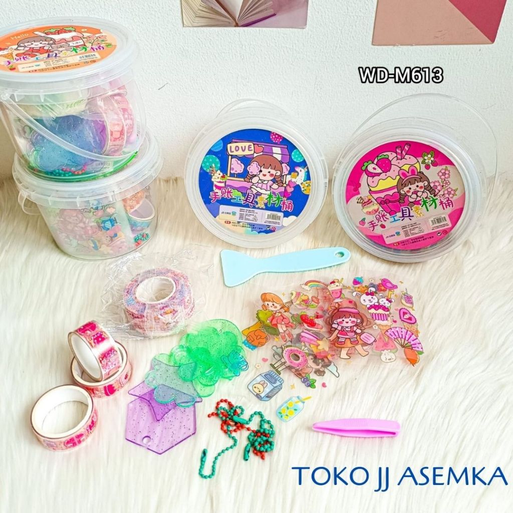 

SET JURNALING WD-M613 DIY KREATIFITAS ANAK STICKER , SPATULA, PINSET, WACHI TAPE, MURAH GROSIR COD