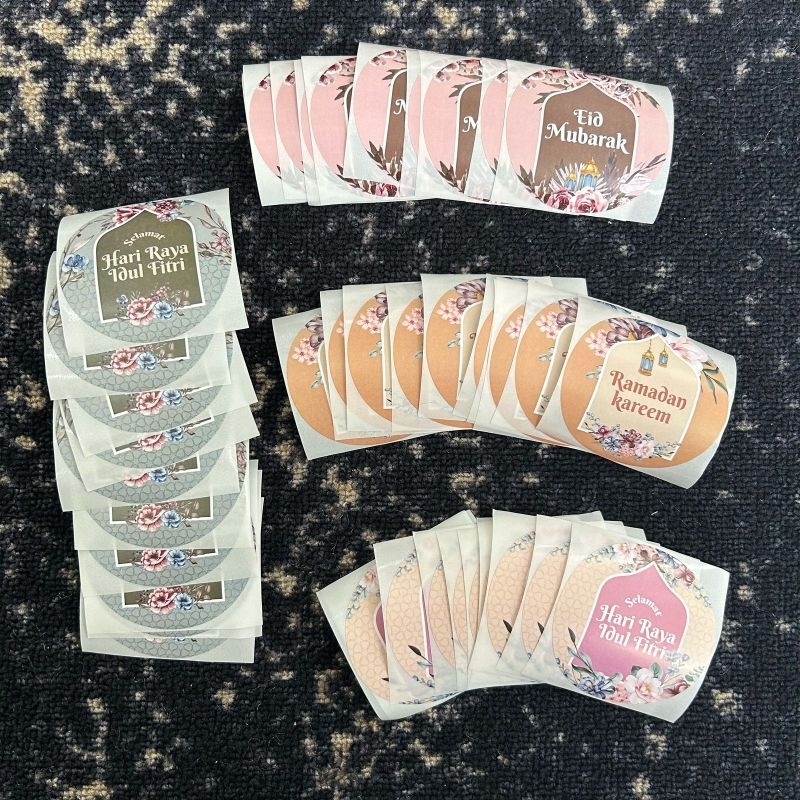 

10pcs ￼Stiker Bulat ukuran 70mm untuk Toples Kue Kering Idul Fitri