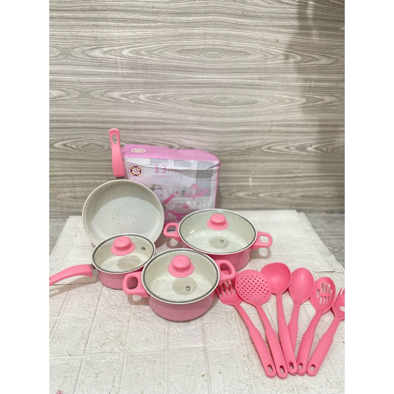 COOKWARE PINK SET 13 PCS / PANCI SET