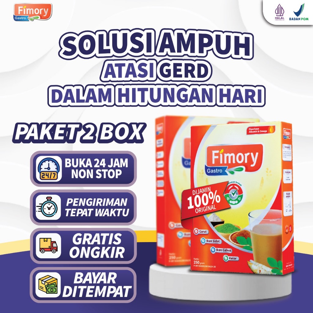 

Paket 2 Box Sereal Umbi Garut Solusi Atasi Gerd Kronis - Fimory Gastro Original 250gr