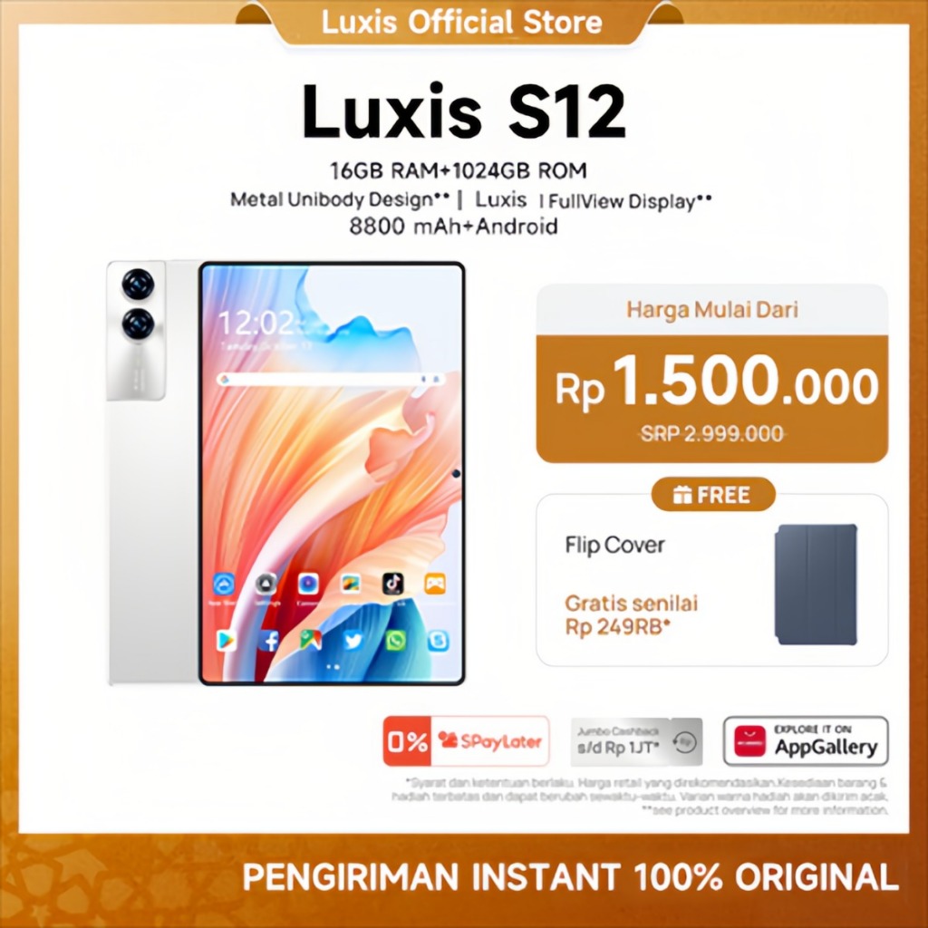 Luxis Tablet S12 (16GB+256GB)11.6inch"lPS Screen Tablet Android 12 8800 mAh Dual Sim CardadvanTablet