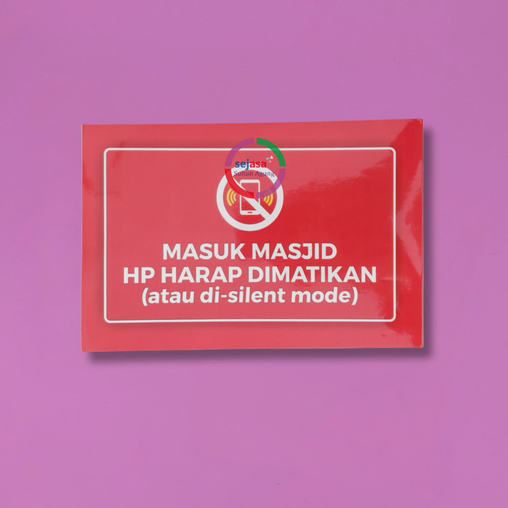 Stiker Masuk Masjid HP Harap Dimatikan Atau Silent Mode | Stiker Vinyl