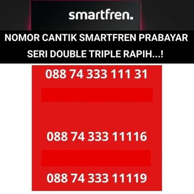 Smartfren 4G Nomor Cantik 11 Digit Kartu Perdana Nomer Pilihan Obral