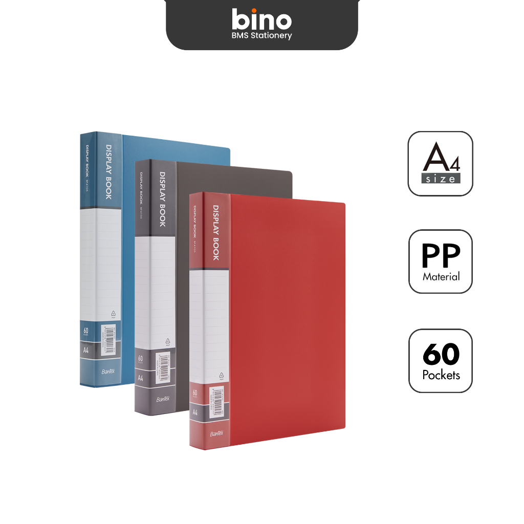 

[BMS Bekasi] Bantex Display Book A4 / Clear Holder 60 Pocket PP Anti-Static Warna Klasik BF4105