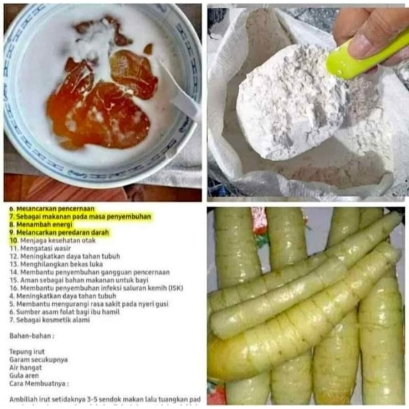 

tepung garut asli 1 kg / Pati Garut murah / tepung irut / obat asam lambung