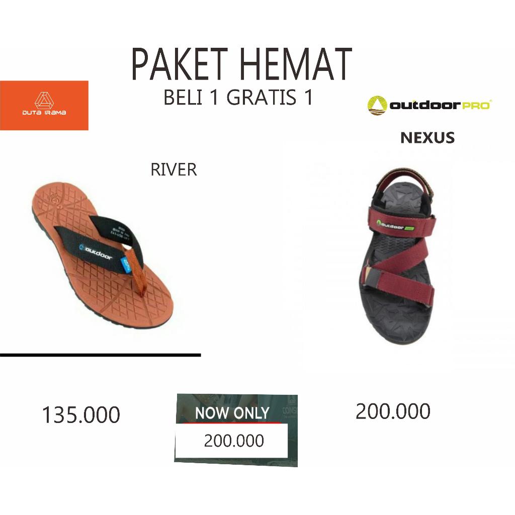 DUTAIRAMA - PAKET HEMAT BELI 1 GRATIS 1 SANDAL OUTDOOR NEXUS + RIVER