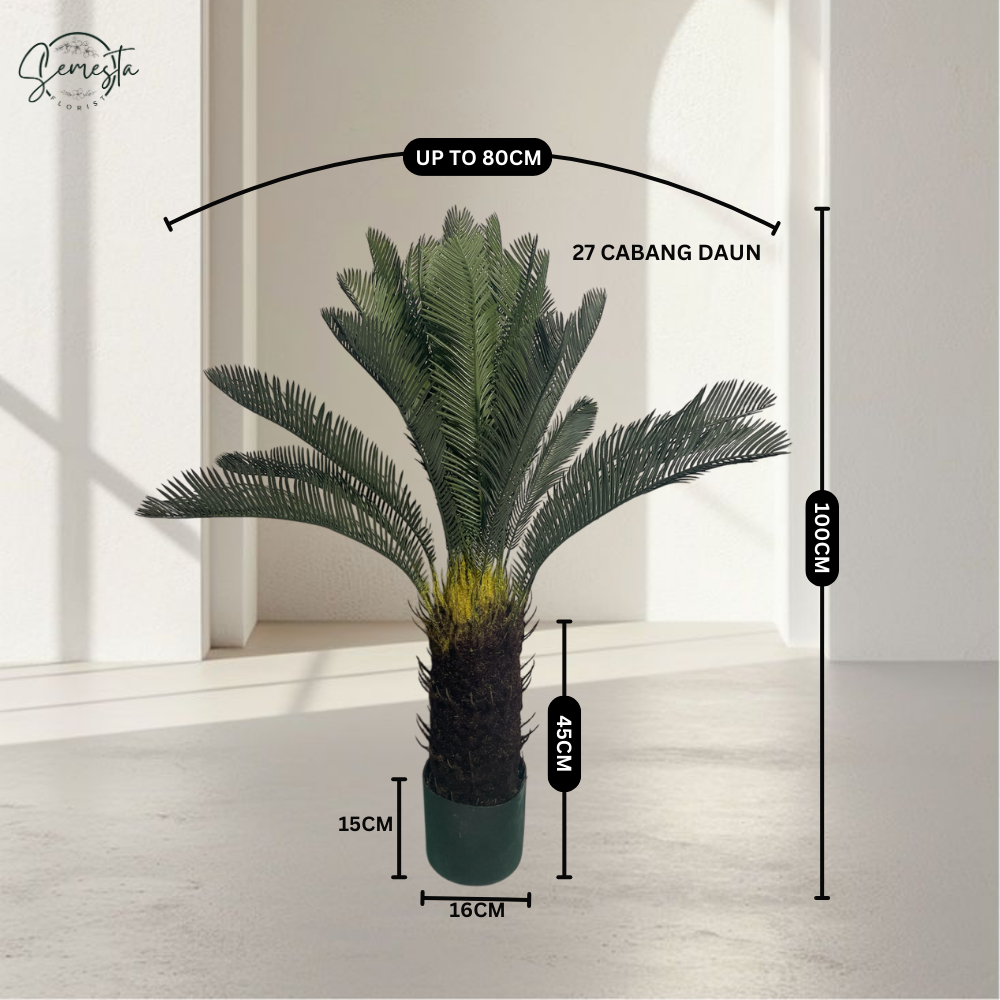 Semesta Pohon Cycas Hiasan artificial Tinggi 100cm Dekorasi Ruangan Pohon Premium / CZ21A