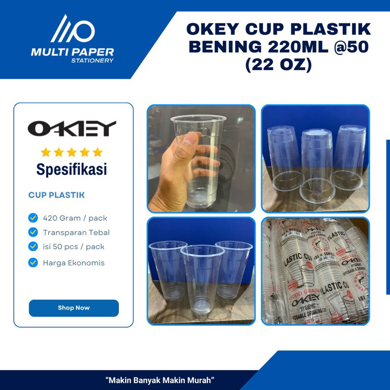 Gelas Plastik Cup 22 Oz Isi 50pcs