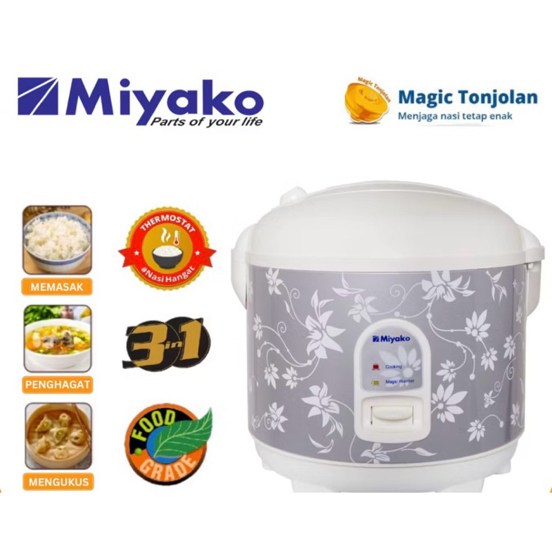 Rice Cooker Miyako MCM-528 1,8 Liter / Alat Masak Nasi Miyako MCM528 1,8Liter