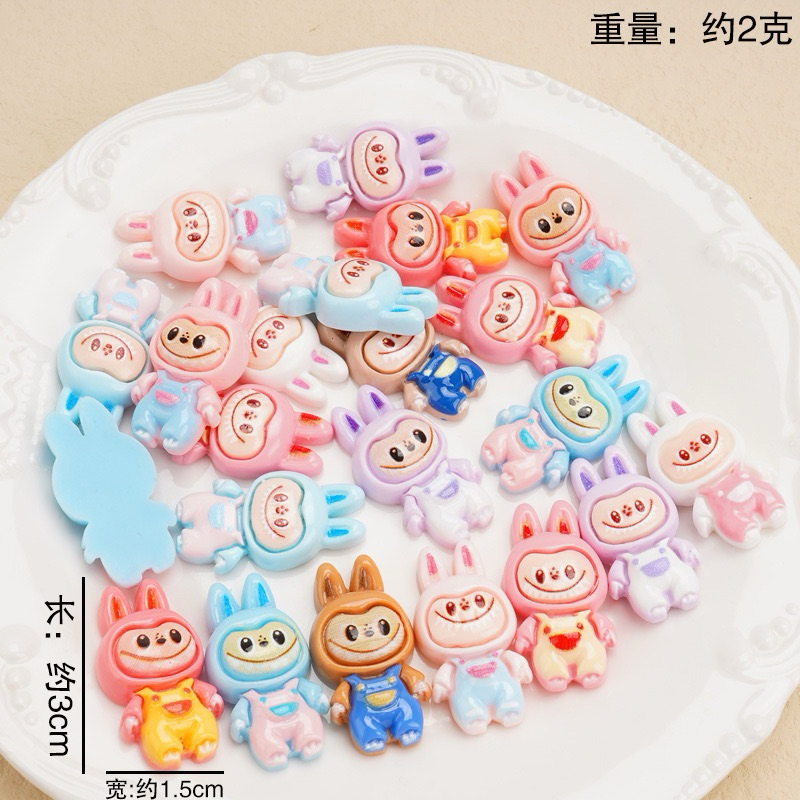 TERMURAH Resin Clay Karakter Labubu Tanpa Lubang / Gantungan Kunci Labubu GID Mix Series Bahan Keraj