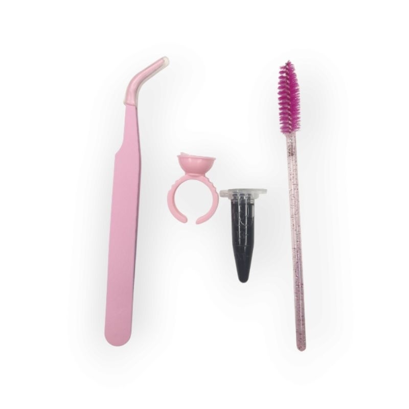 1 Set alat Eyelash Extension Lengkap Lem tahan 2-3 Minggu