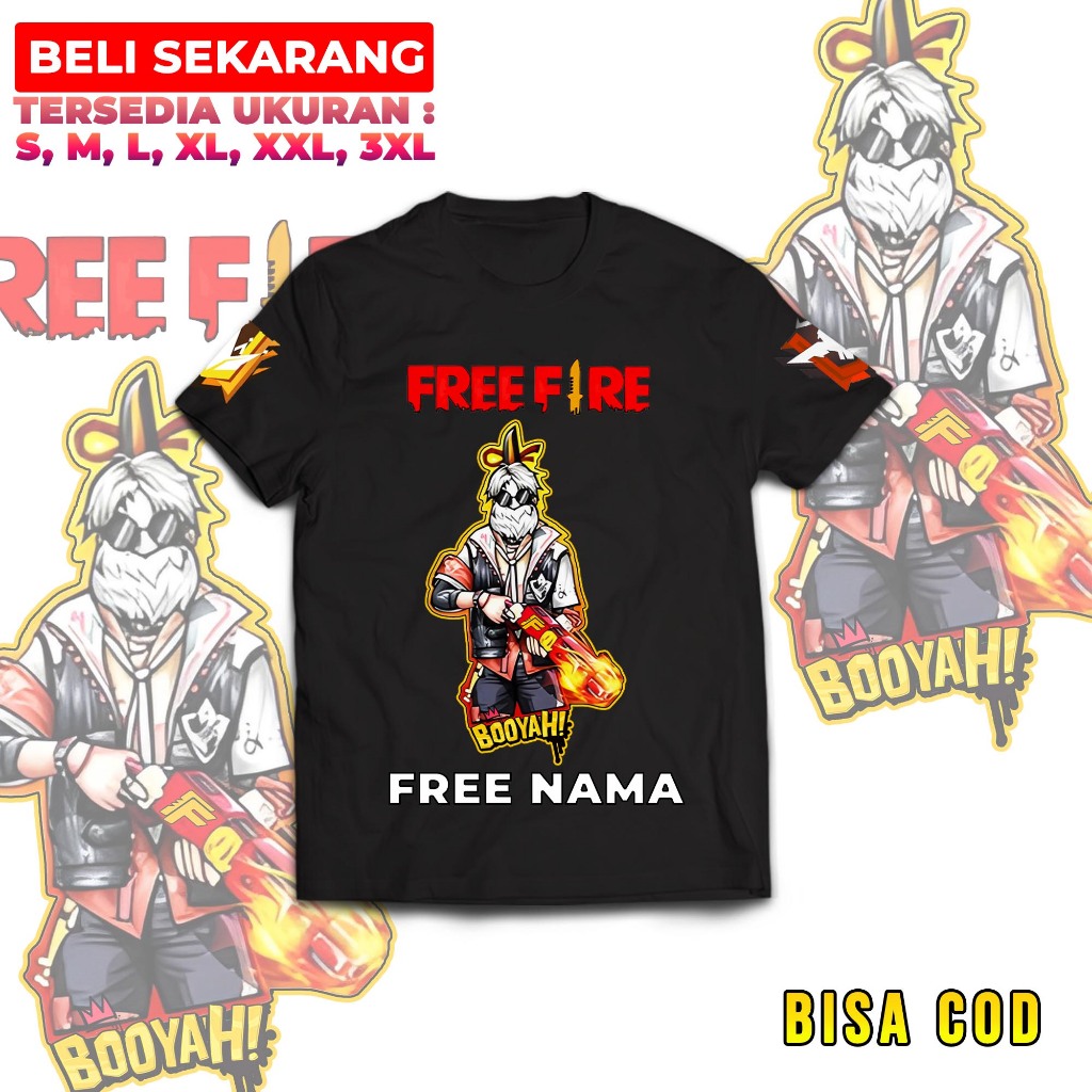 Kaos Distro Remaja Game FREE FIRE Karakter Kakek FF Terbaru Bisa COD - Game FF