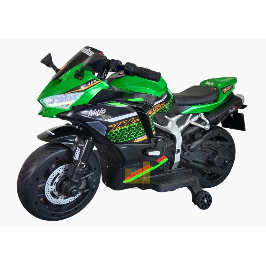 motor aki ninja zx 25r, hijau