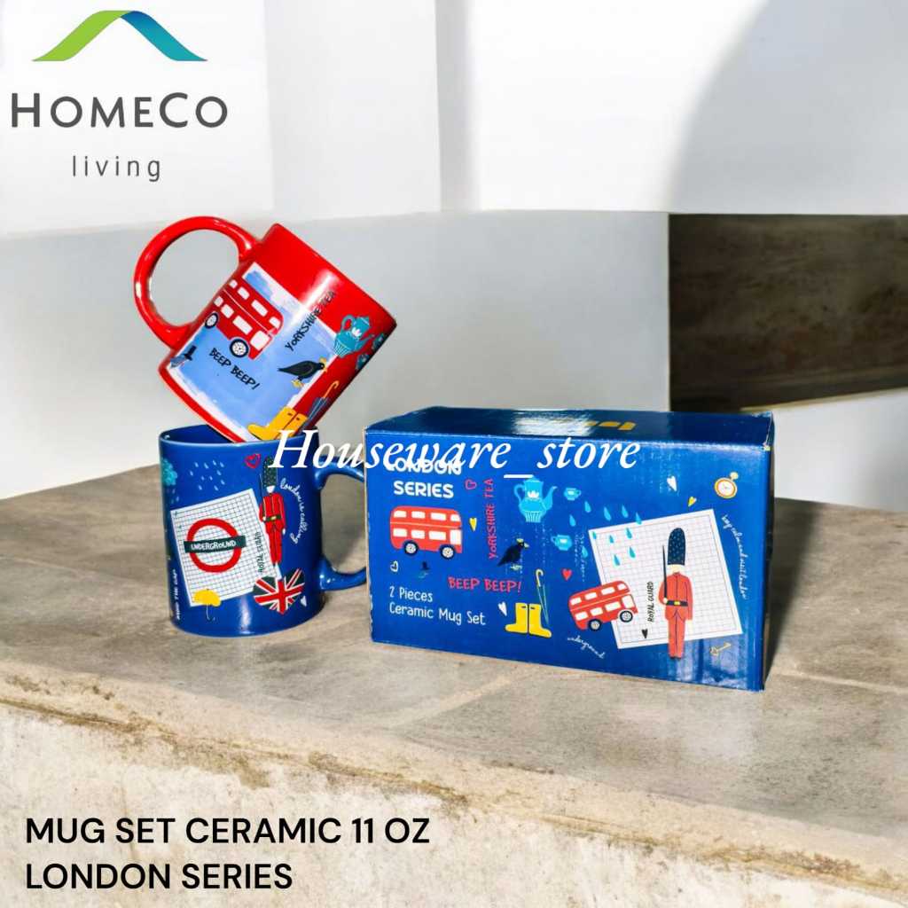 Homeco Mug Set Ceramic 11 Oz London Series / Mug Set Giftbox