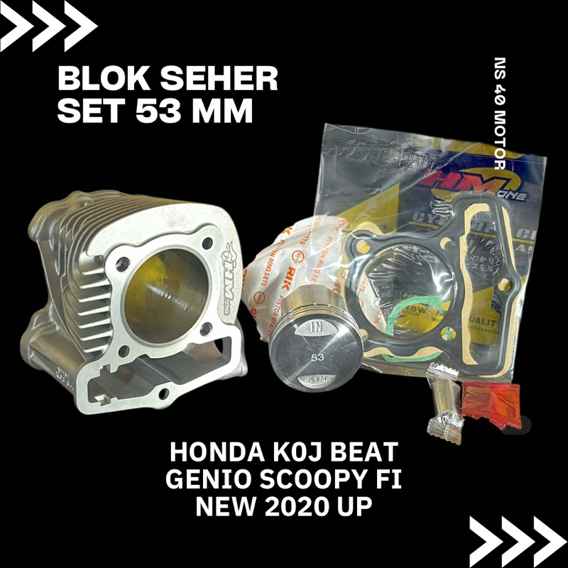 Blok Set Seher Boring Piston Bore Up Honda Genio Beat New Scoopy FI New 2020 Up Racing Beat Deluxe B
