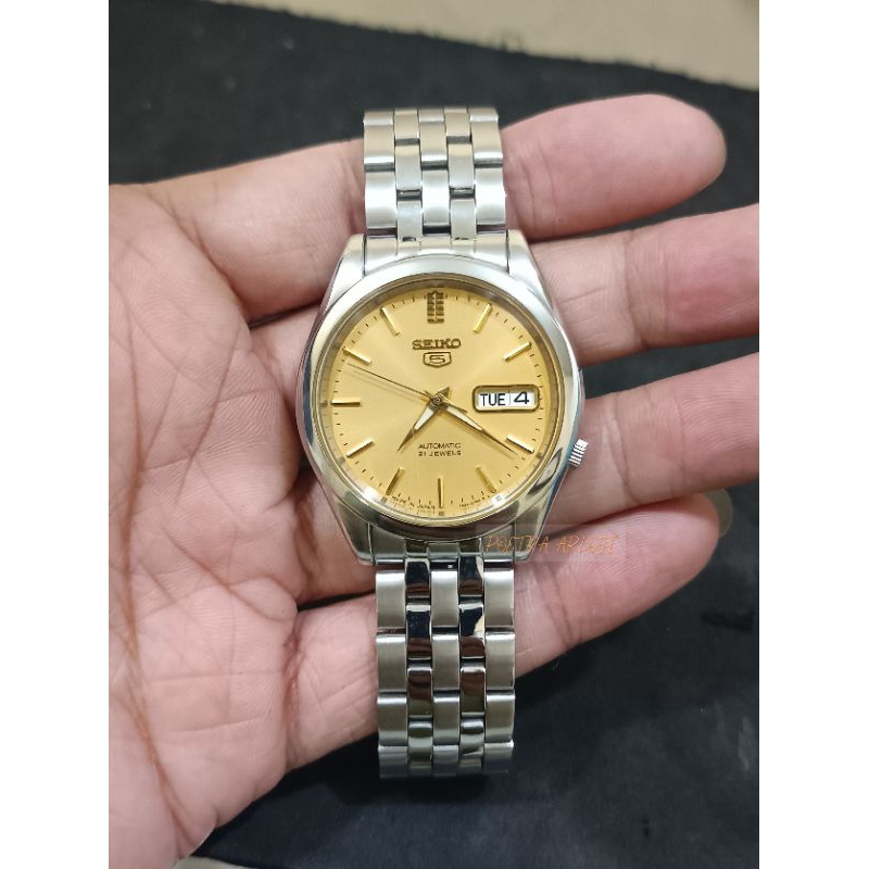Seiko 5 otomatis Gold Dial cal 7s26 JDM