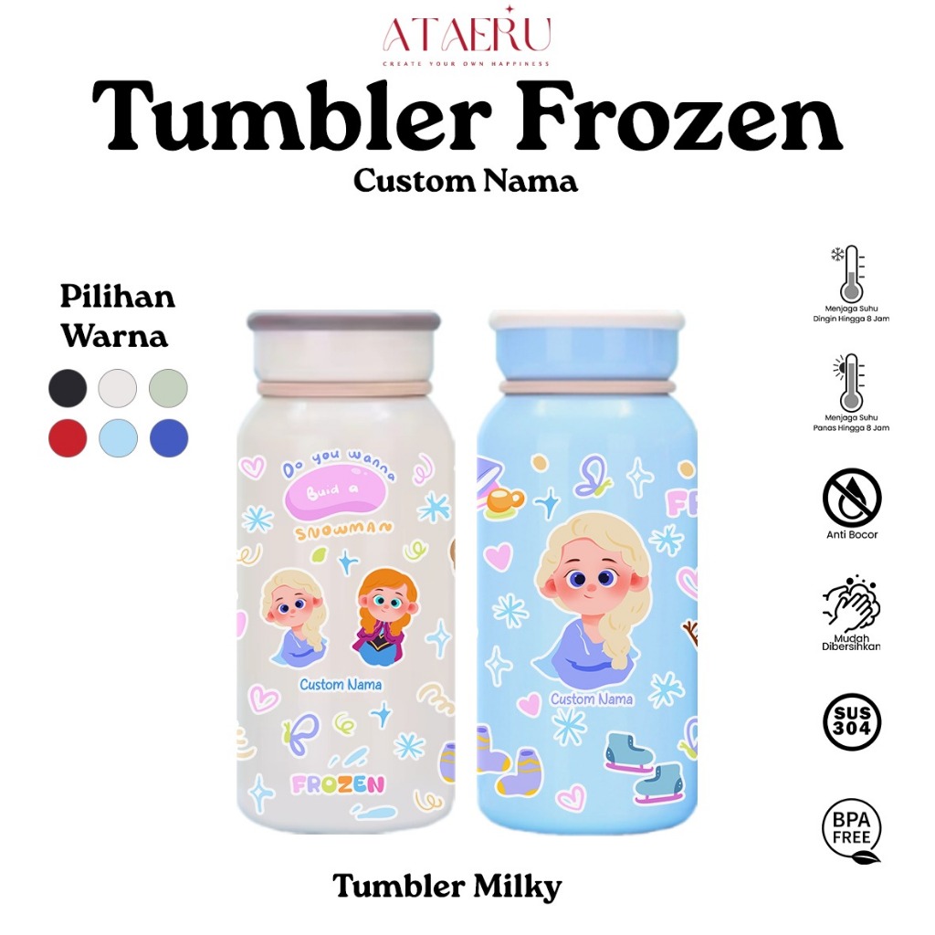 Tumbler Frozen Botol Minum Anak Custom Nama