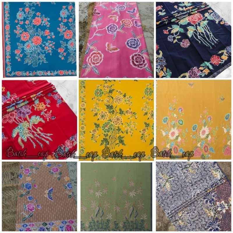 Kain Batik Encim Premium Kombinasi Tulis Motif Flower Batik Encim Premium Kain Batik Tulis Bahan Hal