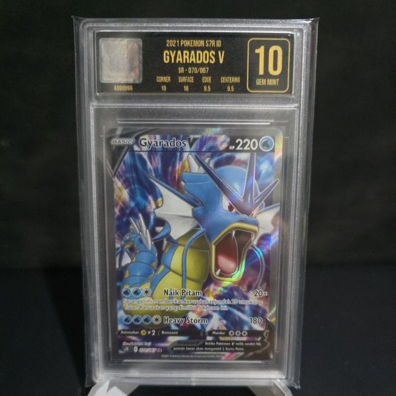 gyarados v sr egs 10 grading slab original kartu pokemon indonesia gem mint