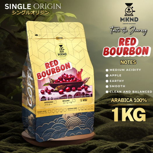 

MKND COFFEE ROASTERY - Arabika Aceh Gayo Red Bourbon 1Kg Singgel Origin | Biji Kopi | Manuwal Brew | Medium Roast