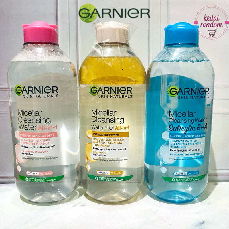 Garnier Micellar Water 400ml / Biru / Kuning / Pink Biphase Oil 400 ml Original