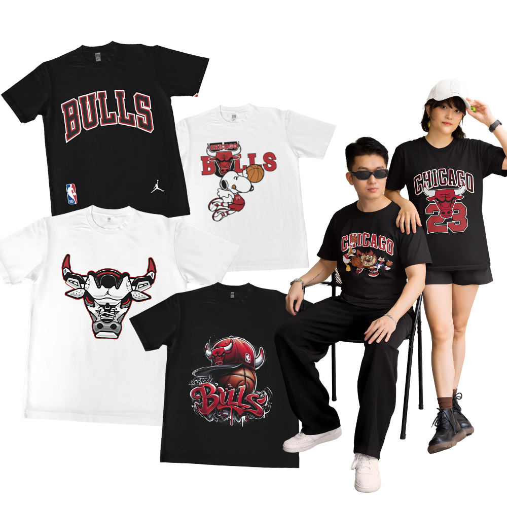 KAOS CHICAGO BULLS BASKET NBA BRANDED MIRROR TSHIRT ORIGINAL TEES UNISEX PREMIUM PRIA WANITA