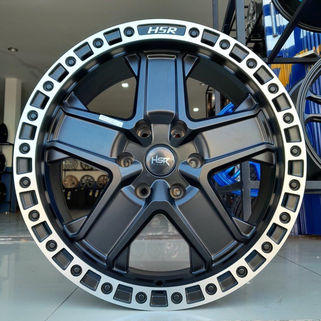 Velg mobil pajero ring 18 garang hsr wolwal r18 pcd 6x139,7 black untuk fortuner, triton