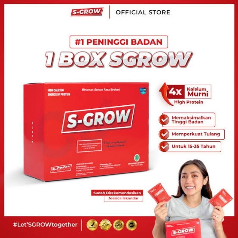 Sgrow Peninggi Badan Terbaik S-grow 1 Box isi 10 Sachet