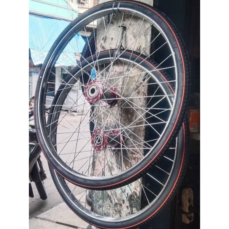 Tanpa as, hanya rodanya saja, roda gerobak velg becak