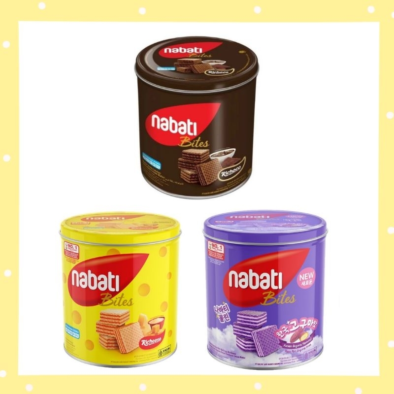 

Richeese Nabati Bites Kaleng 240g Keju, Coklat, Korean Goguma