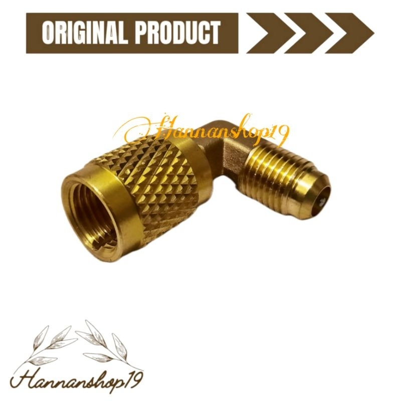 Pentil freon AC R410,R32 bengkok - Konverter freon R32,R410 bengkok - Pentil bengkok