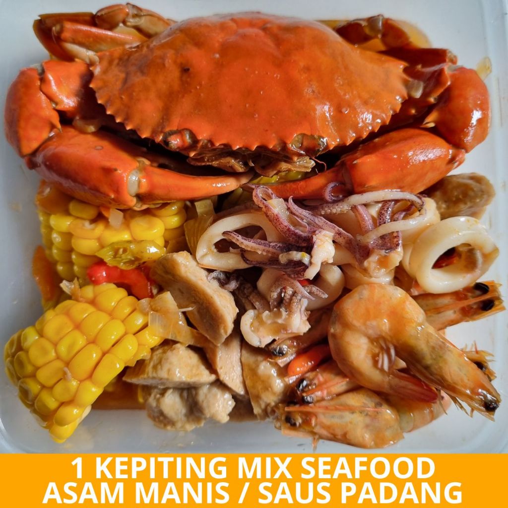 

1 Kepiting Mix Seafood Asam Manis / Saus Padang Special - Arviansyah Seafood Surabaya