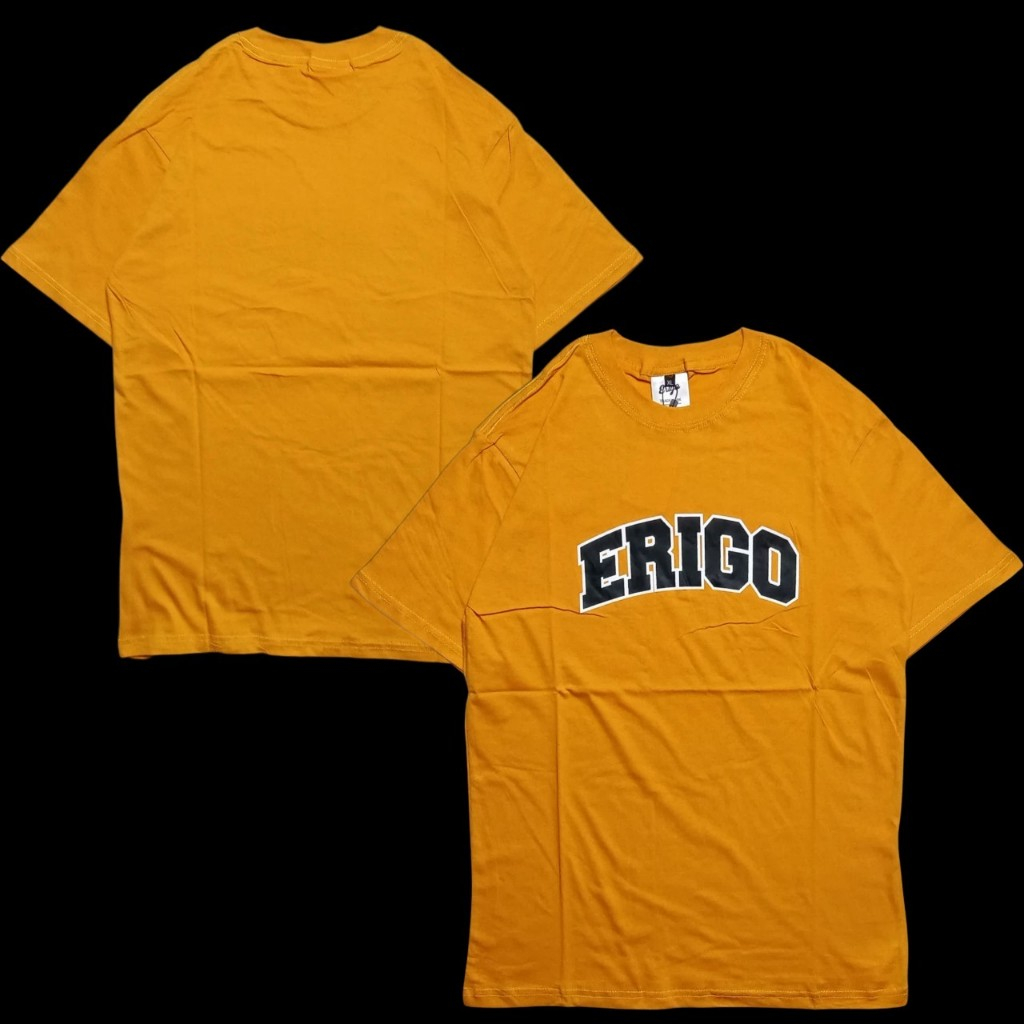 Kaos Erigo Kaos Erigo Apparel Tulisan Blok Warna Kuning Kaos Erigo Kaos Distro Pria Kaos Jepang Kaos