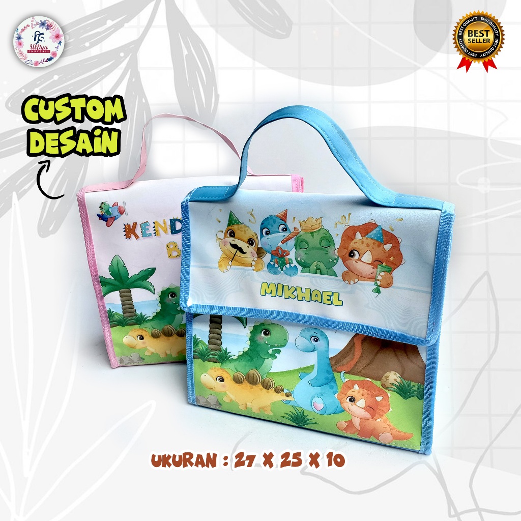 

PREMIUM MODEL AXELA BAG Tas Ultah Murah Di Bawah 30 Ribuan Tema Dinosaurus Cute Pink dan Biru Dan Bisa Custom Tema Cewek Cowok, Foto, Nama